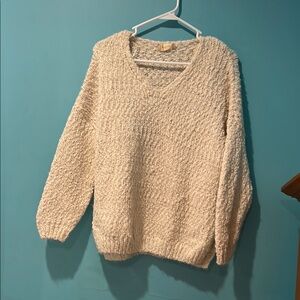 Cozy Cream V-Neck Sweater
